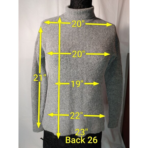 Madewell Women Grey  Waffle Knit Alpaca Wool Blend Sweater‎ Size XS - Picture 2 of 5